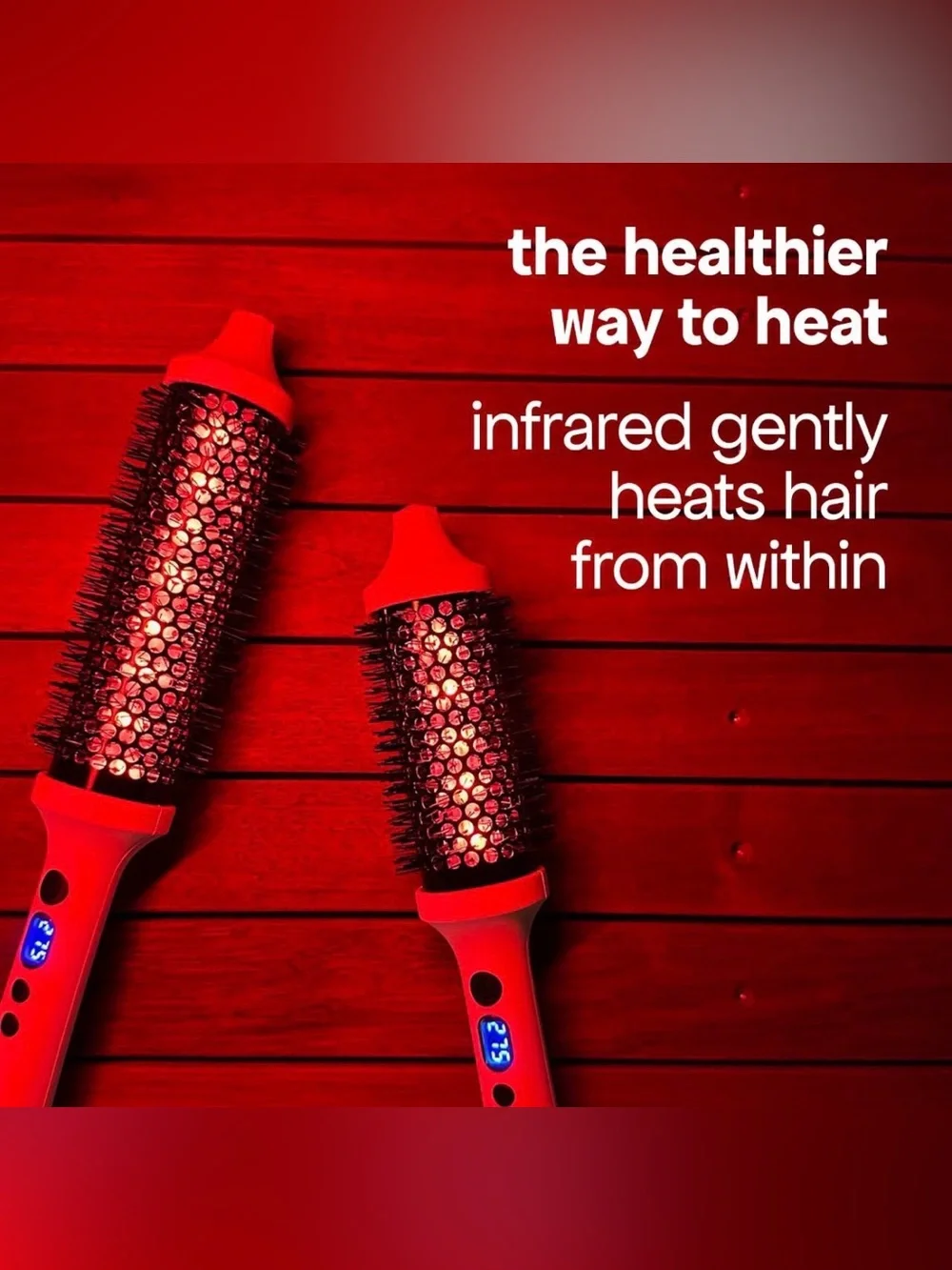 BONDIBOOST Infrared Heated Thermal Long Barrel Hot Round Brush